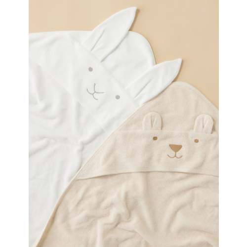 Hooded Towel - Vanilla Bunny - Purebaby