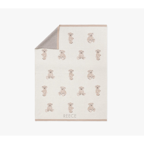 Teddy Bear Cotton Knit Baby Blanket