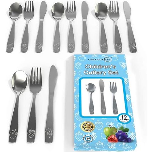 12 Piece Stainless Steel Kids Silverware Set