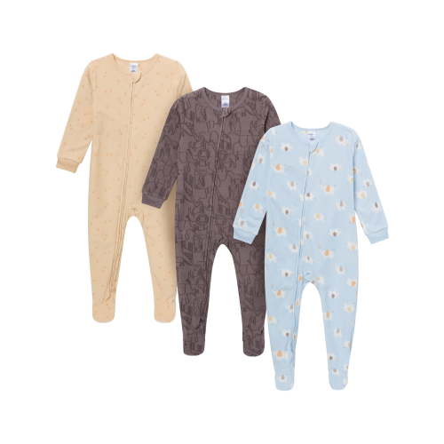 Gerber Baby and Toddler Neutral Microfleece 2-Way Zipper Blanket Sleeper Pajamas, 3-Pack, Sizes 0/3 Months - 5T