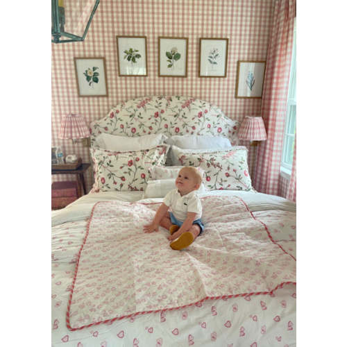 Petal Gentle Flower and Petite Pink Spot Baby Blanket