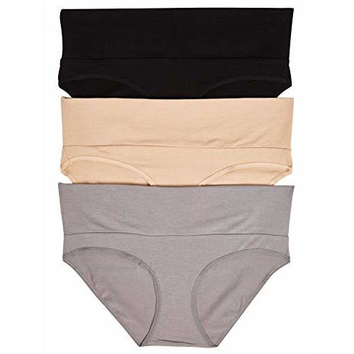 Motherhood Maternity – 3 Pack Maternity Panties – Foldover and Bikini Style Underwear for Pregnancy – Sizes Small to 3X