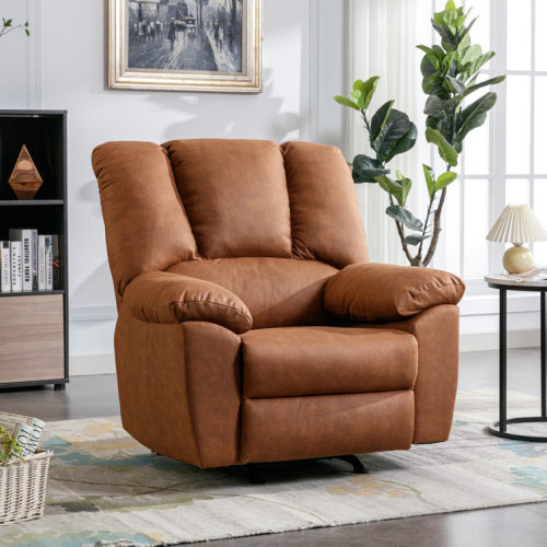 Brooklon 40.2'' Wide Modern and Overstuffed Soft Manual Rocker and Glider Standard Recliner