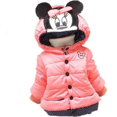 New Girls Baby Toddler Winter Cotton Mouse Hooded Cartoon Coat Jacket