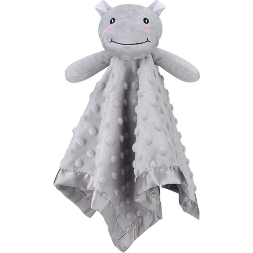 Pro Goleem Hippo Loveys for Babies, Soft Security Blanket Baby Snuggle Toy Newborn Stuffed Animals Baby Gifts for Boys and Girls, 16 Inch