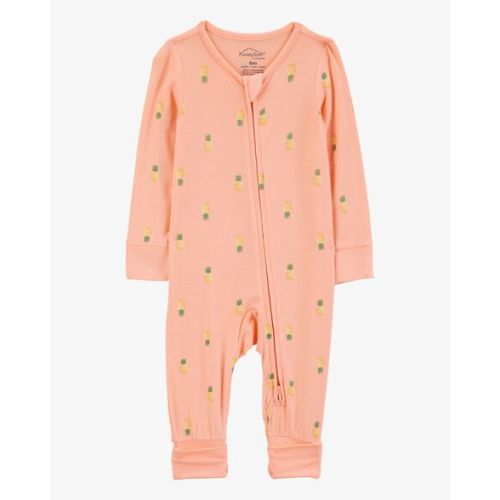 Baby Pineapple Print 2-Way Zip PurelySoft Convertible Foot Sleep & Play Pajamas - Coral - Carter's | Carter's