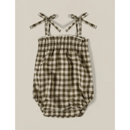 Size: 0-3 MO | Gingham Spaghetti Bodysuit