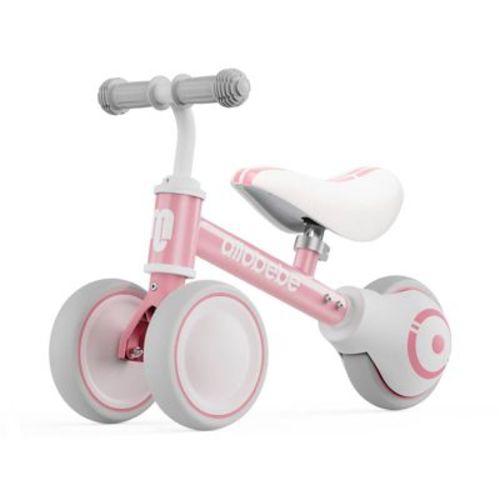 Allobebe Toddler Balance Ride-On Bike 3-Wheel 12-36 Months Adjustable Seat Quiet Wheels - Red/Pink