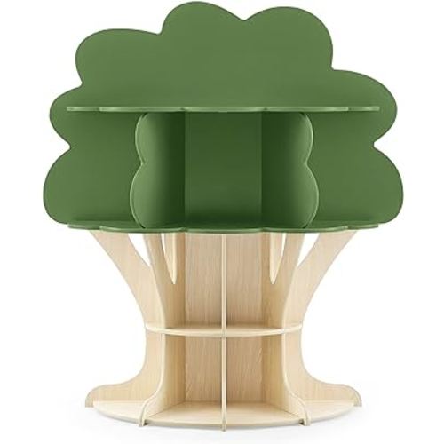 Delta Children Tree Bookcase - Greenguard Gold Certified, Fern Green/Crafted Natural