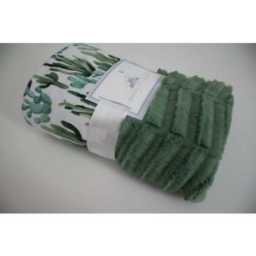 BABY BLANKET: Cactus Minky Print Blanket With Basil Green Oxford Chevron Minky Back, Crib Bedding, Boy or Girl Nursery - Etsy
