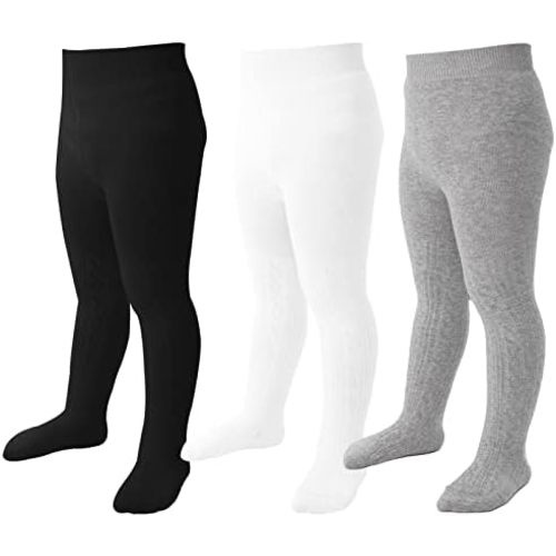 Baby Tights Toddler Girl Tights Seamless Cable Knit Leggings Soft Cotton Stockings Pantyhose 3/4/5 Pack