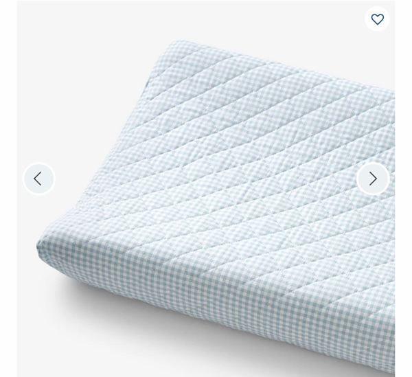 Ditsy Gingham Quilted Changing Pad Cover | The Company Store | Blue