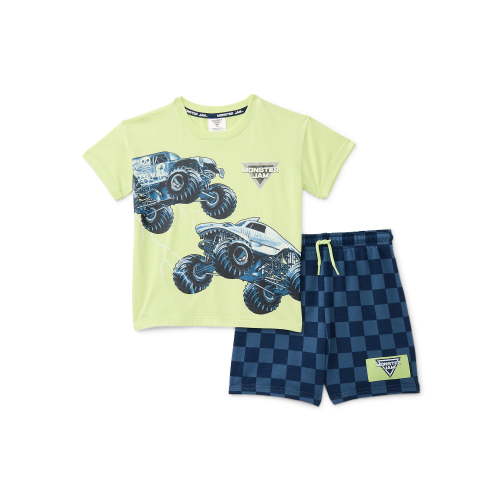 Monster Jam Toddler Boys' Short Sleeve Graphic Tee and Shorts Set, 2 Piece, Sizes 12M-5T