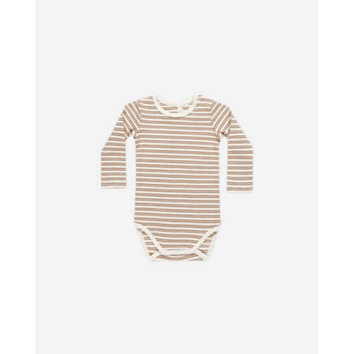 Ribbed Long Sleeve Bodysuit || Golden Stripe