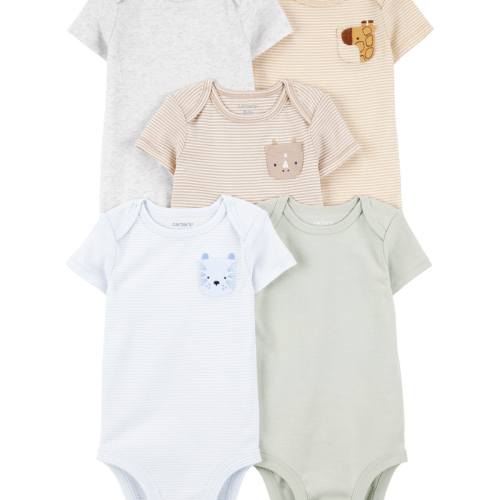 Multi Baby 5-Pack Animals Short-Sleeve Cotton Bodysuits | Carter’s Oshkosh Canada