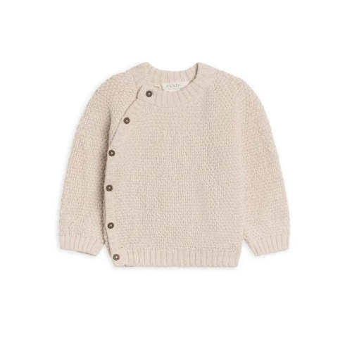 Frankie Seed Stitch Sweater Knit- Heather Oat (Size 0-3 mos, 3-6 mos)