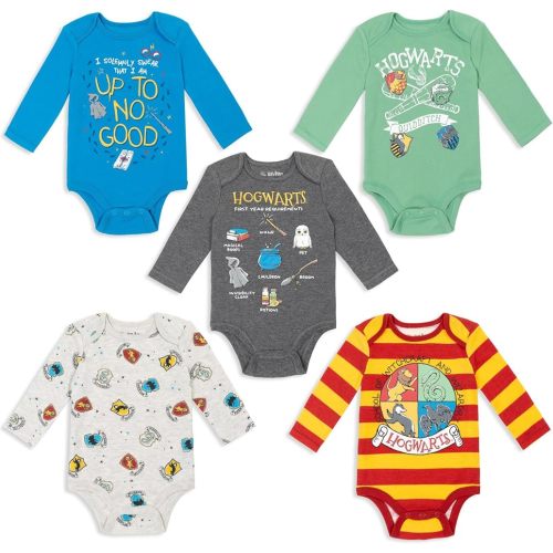 Harry Potter Hogwarts 5 Pack Long Sleeve Bodysuit