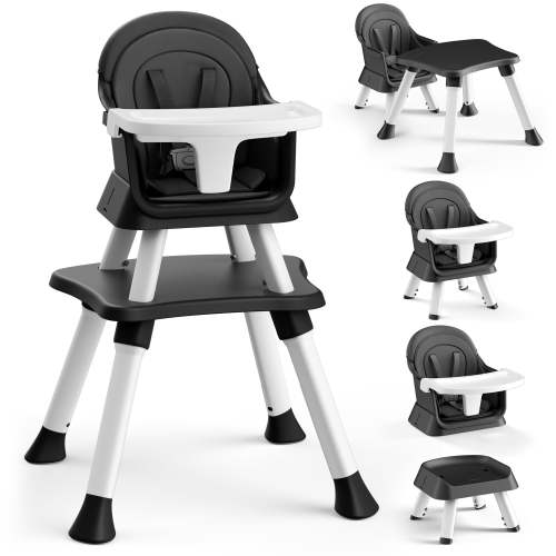 Free Shipping! AILEEKISS Baby High Chair 8 in 1 with Adjustable Tray Safe Sturdy Convertible for Toddlers
