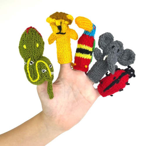 Kenana Knitters Hand Knitted Acrylic Wool 5 Finger Puppets – Humble Hilo | Creating a Common Thread