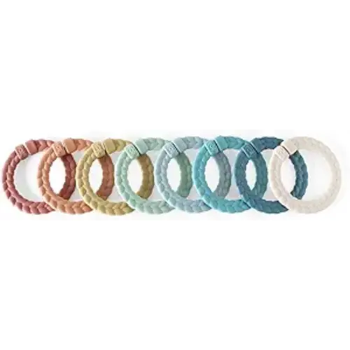Itzy Ritzy Linking Ring Set – Set of 8 Braided, Rainbow-Colored Versatile Linking Rings – Attach to Baby's Car Seat, Stroller & Activity Gym to Keep Toys Nearby – Rainbow