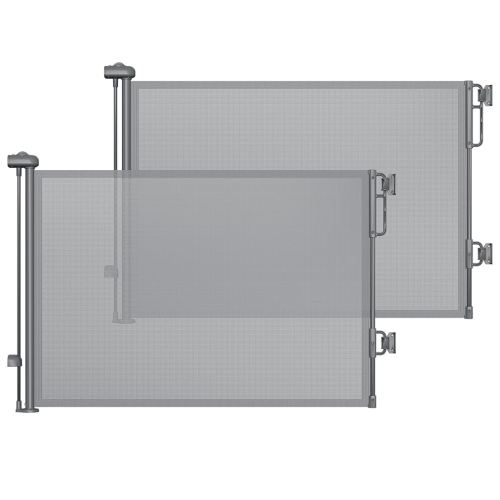 Cumbor 2-Pack Retractable Baby Gates for Stairs - Gray