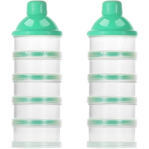 Accmor Formula Dispenser On The Go, 5 Compartments Stackable Formula Container for Travel, Baby Milk Powder Kids Snack Container, BPA Free