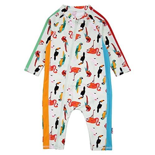 SwimZip Girls' Long-Sleeve UPF 50+ Swimsuit for Baby, Toddler, & Little Girls