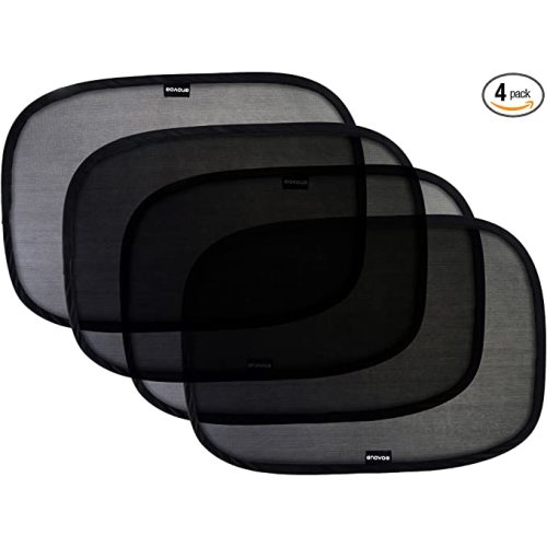Enovoe Car Window Shade - (4 Pack) - 21"x14" Cling Sunshade for Car Windows - Sun, Glare and UV Rays Protection for Your Child - Baby Side Window Car Sun Shades - 4-Pack - Simple Design