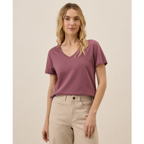 Women’s Softspun V-neck Tee made with Organic Cotton | Pact