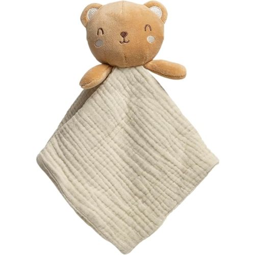 Pearhead Baby Security Blanket, Soft Baby Lovey for Babies, Snuggle Toy Stuffed Animal, Infant and Toddler Security Toy, Baby Boy or Baby Girl Lovie, New Baby Gift, Cotton Baby Blanket, Bear Lovey