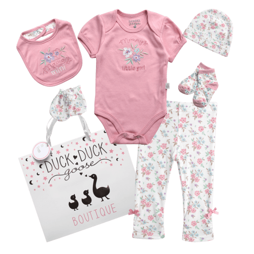 Duck Duck Goose Baby Boys and Girls Layette Gift Set - 8 Piece New Born Baby Essentials Set (0-9M)