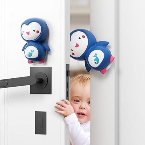 Baby Finger Pinch Guard Baby Door Stopper Safety Cute Penguin Doorstop Slam Stopper for Prevent Kids and Pet Finger Injuries, Door Slams, Getting Locked(1pieces)