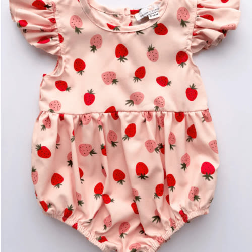 Klein Bubble Romper - Strawberry Shortcake - Bailey's Blossoms