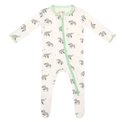 Soft Baby Bamboo Viscose Footie Pajamas, Zipper Closure, 0-24 Months