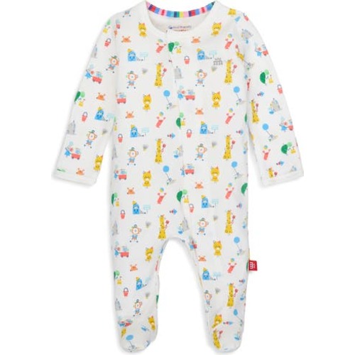 Seaside Sand Squad Organic Cotton Magnetic Footie, 3-6M