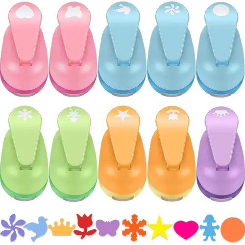 10 Pieces Craft Hole Punch Mini Craft Paper Punch Single Crafting Scrapbook Punch Shape Hole Puncher for DIY Craft, Scrapbook, Cards, Handmade Project, 10 Shapes