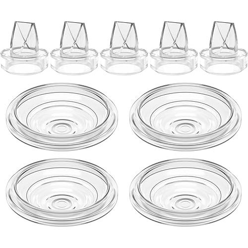 5Pack Silicone Duckbill Valve & 4Pack Silicone Diaphragm Compatible with momcozy S9 / S12 / S9Pro / S12Pro Wearable Breastpump, Breast Pump Replacement Parts, Breastfeeding Essential Accessories