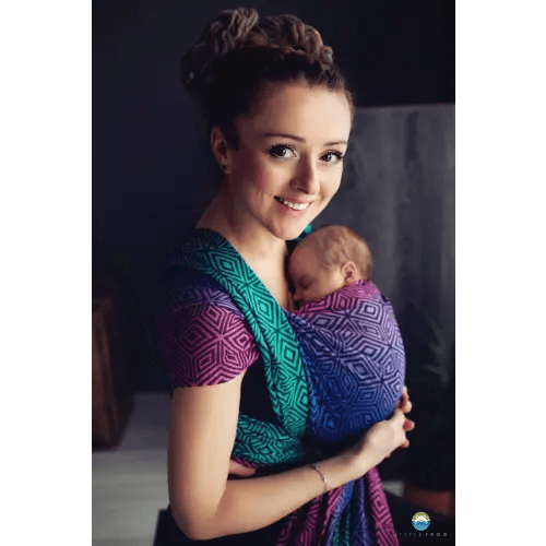 Woven Baby Sling, Dark Aurora Cube, size 9