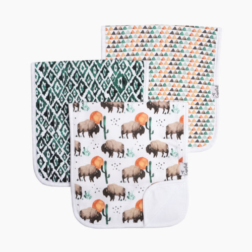 Copper Pearl Printed Burp Cloth Set - Bison