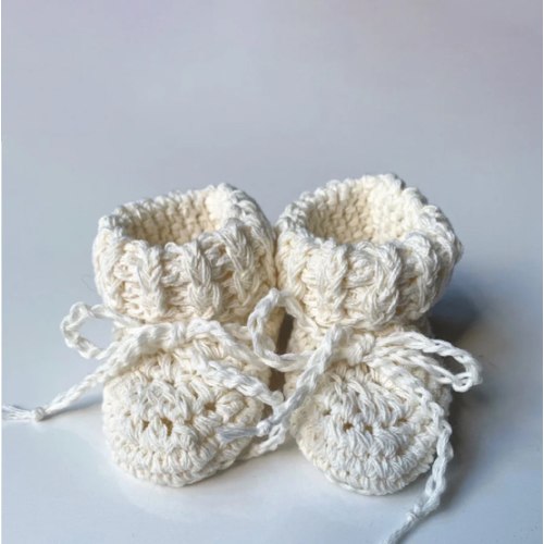 Organic Cotton Tie Baby Booties