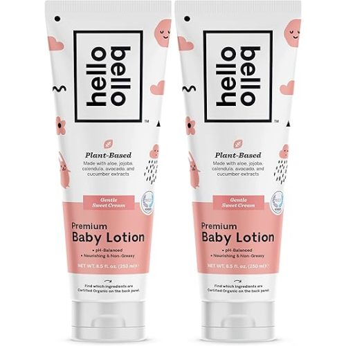 Hello Bello Premium Baby Lotion I Vegan and Cruelty Free Moisturizing, Non-Greasy Lotion for Babies and Kids I Fresh Scent I 17 FL Oz (2 Packs of 8.5oz)