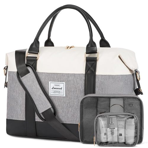 LOVEVOOK Travel Duffle Bag Women,Weekender Bag with Clear Toiletry, Carry on Overnight with Shoe,Hospital Bags for Labor Delivery with Packing Cube