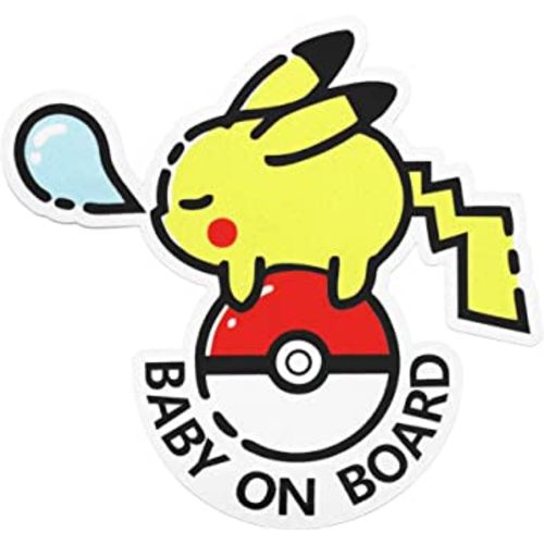 LACOVIA | Pikachu Baby On Board | Bumper Sticker Decals for Car, Truck, Window, Door, Laptop, Skateboard | Funny JDM Decals and Signs for Car Styling | 5.12"x4.92"