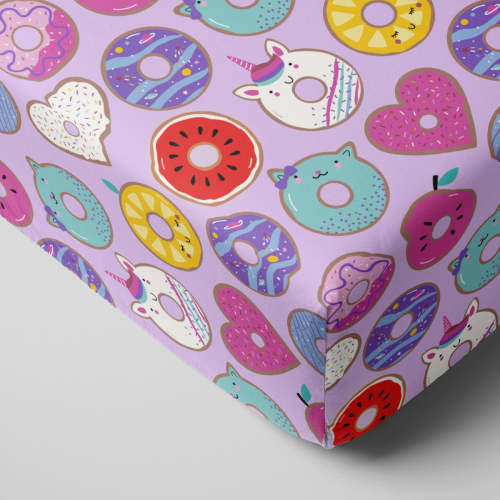 Lavender Donut Dreams Fitted Crib Sheet