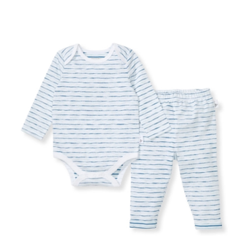 Slub Stripe Baby Boy Bodysuit Set