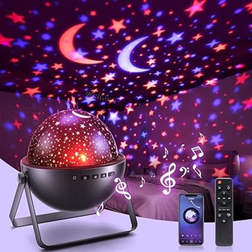 Star Projector Night Light for Kids Room, Bluetooth Speaker+Remote Star Projector for Kids, 48 Lighting Cool Star Light Projector for Kids Room Decor, Cool Gifts for Kids Night Light Projector
