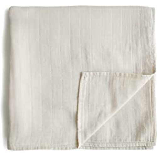 Amazon.com: mushie Muslin Baby Swaddle Blanket | 100% Organic Cotton (Fog) : Baby