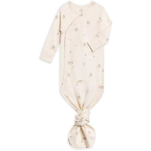 Colored Organics Baby Organic Cotton Knotted Gown - Infant Gown with Mitten Cuffs