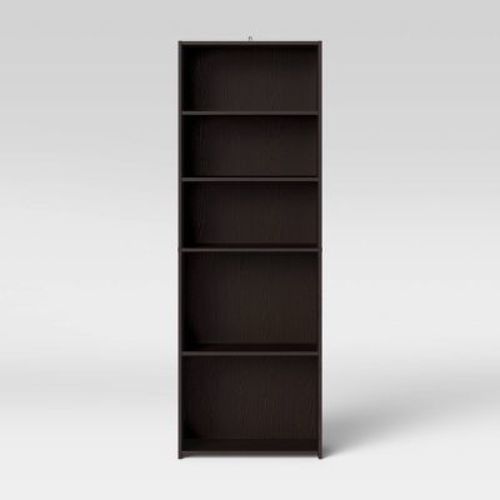 5 Shelf Bookcase Espresso Brown - Room Essentials™: Adjustable, Modern Style, Wood Composite