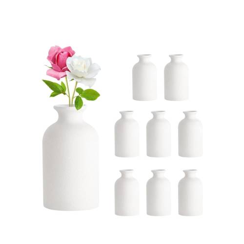 Mini Bud Vase Set (1, 4, 8 Pack) – Ceramic Vases, Wedding Centerpiece, Boho Decor, Housewarming Gift, Modern Pottery, Small Flower Vases